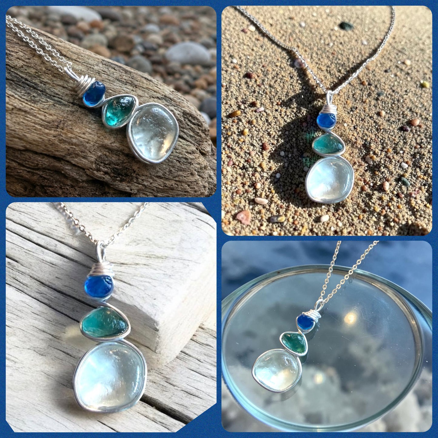 Three Piece Seaham Sea Glass Pendant