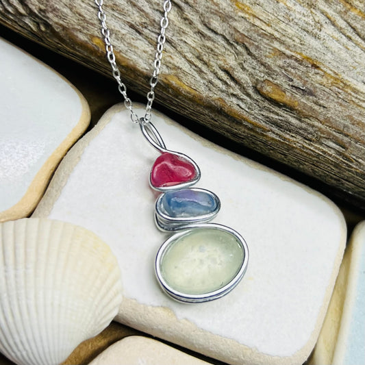 Three Piece Seaham Sea Glass Pendant