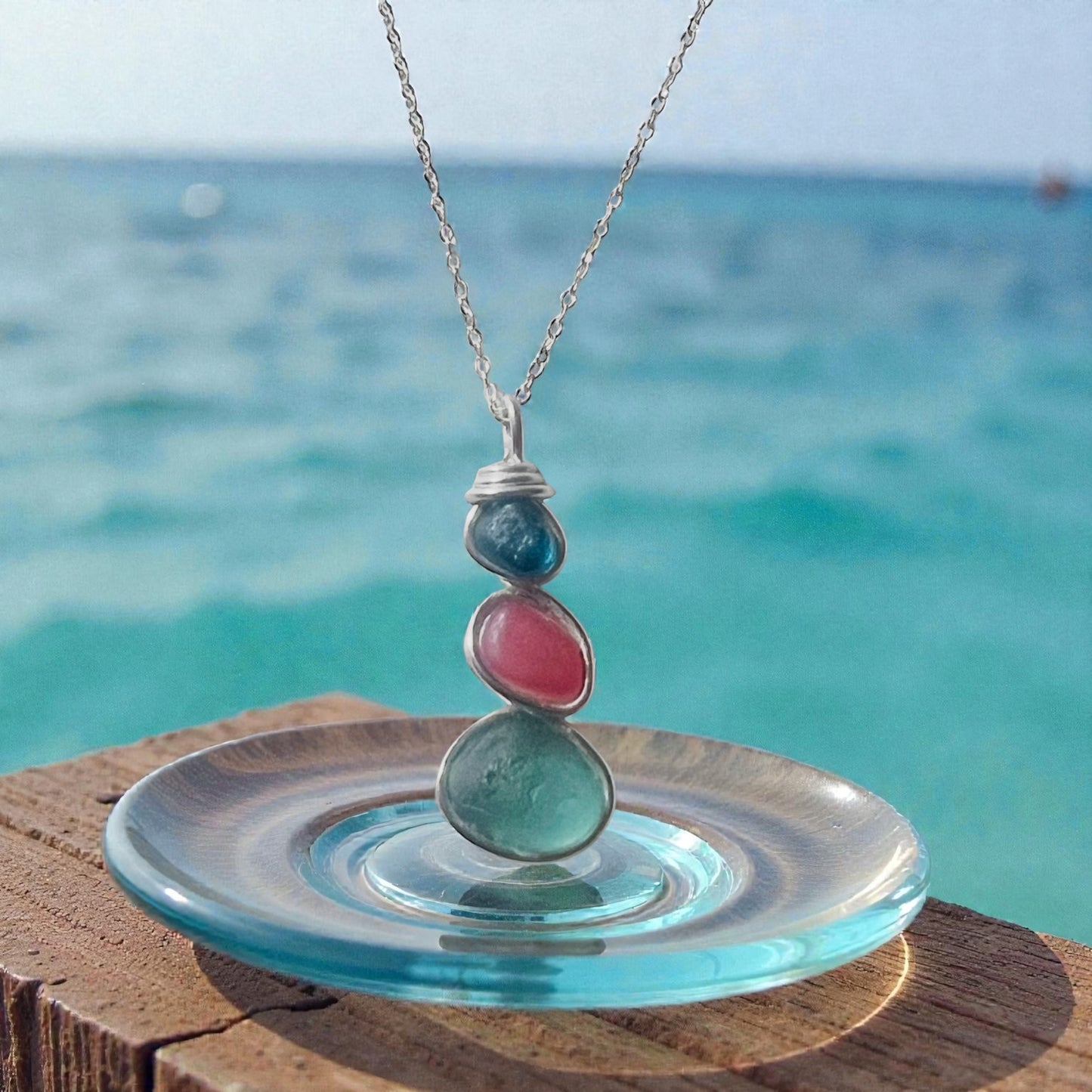 Three Piece Seaham Sea Glass Pendant