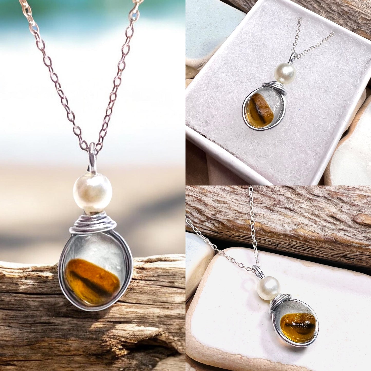 Multi Tone Seaham Sea Glass Pendant