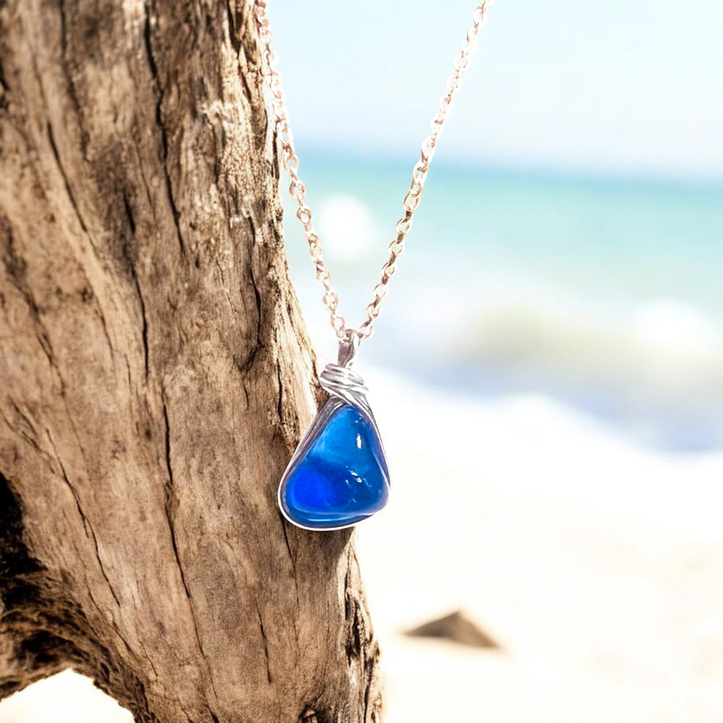 Kent Blue Sea Glass Pendant