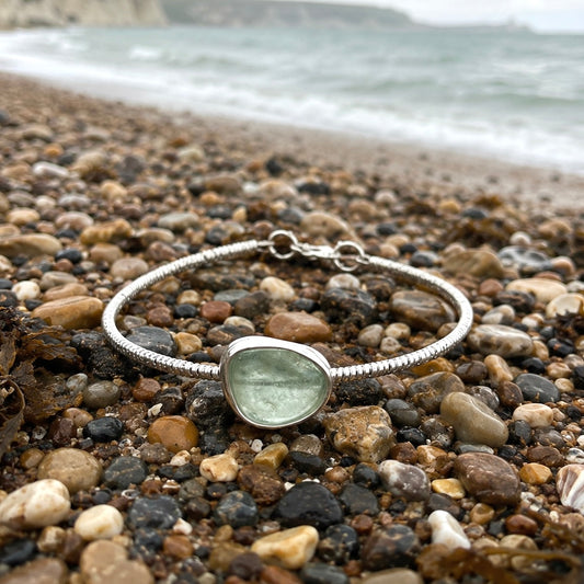 Seaham Sea Glass Wire Wrap Bangle LP