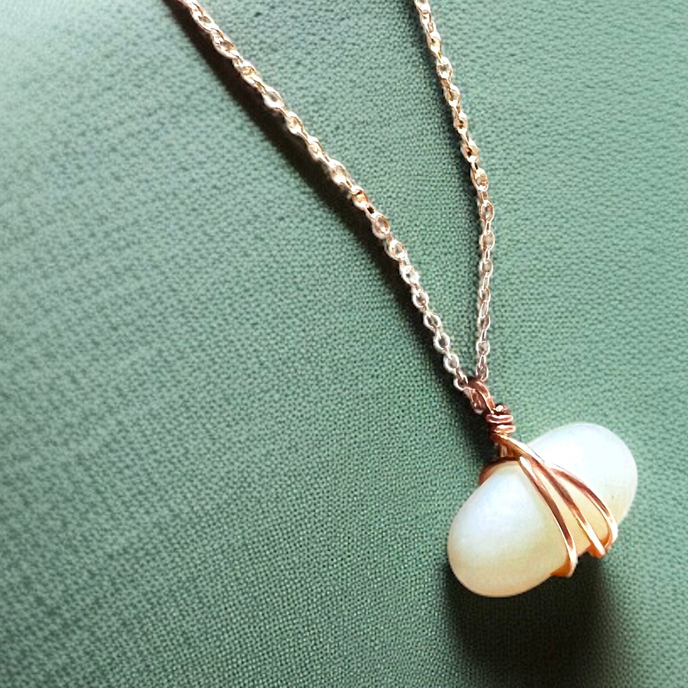 Rare Opalescent Seaham Sea Glass Pendant