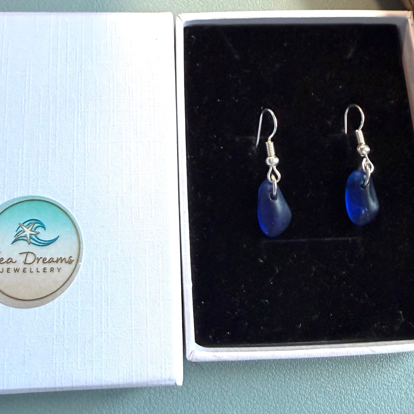 Statement Seaham Sea Glass and Glass Pearl Earrings