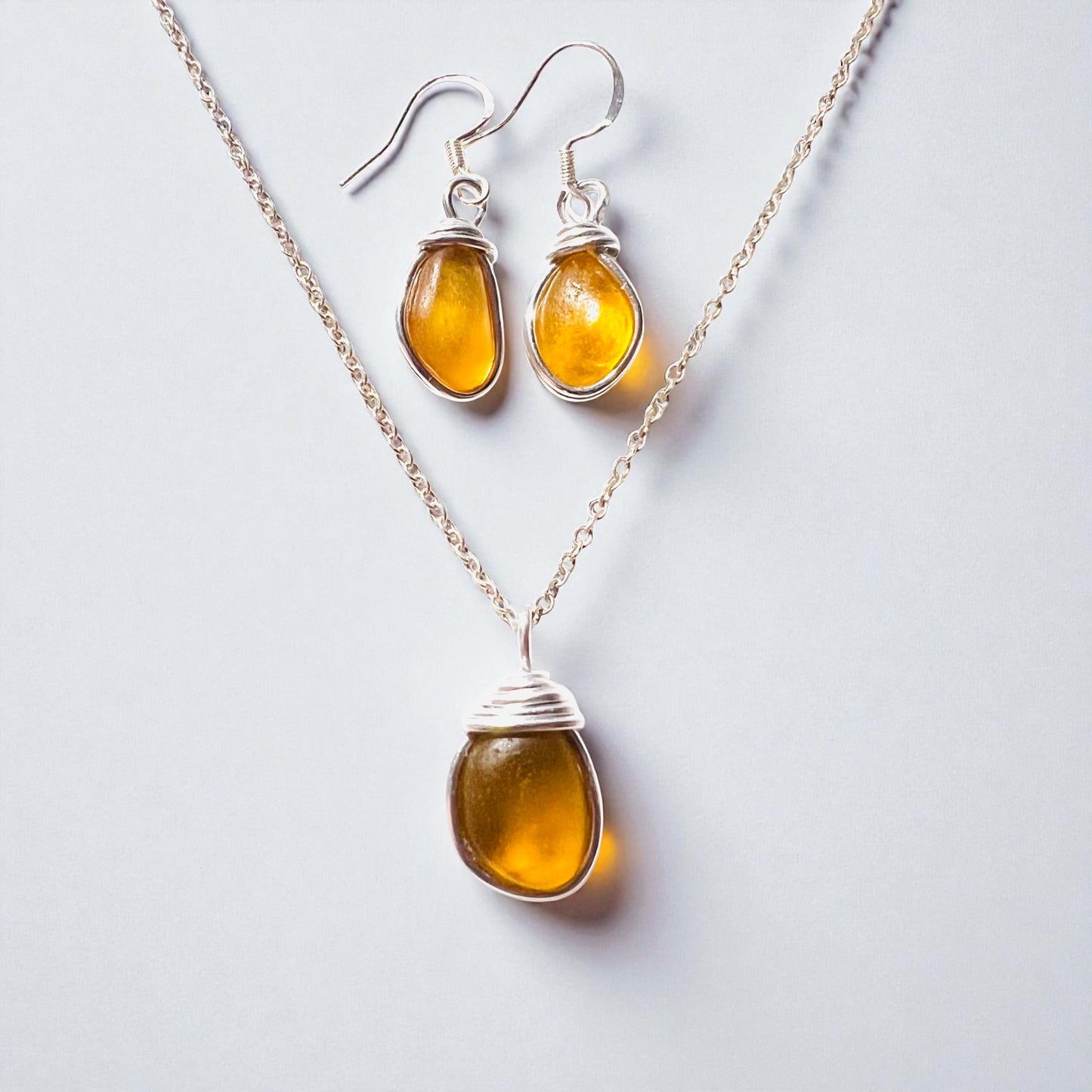 Canary Island Sea Glass Jewellery Set