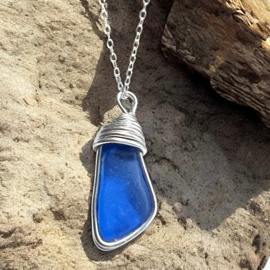 Kent Mid Blue Sea Glass Pendant