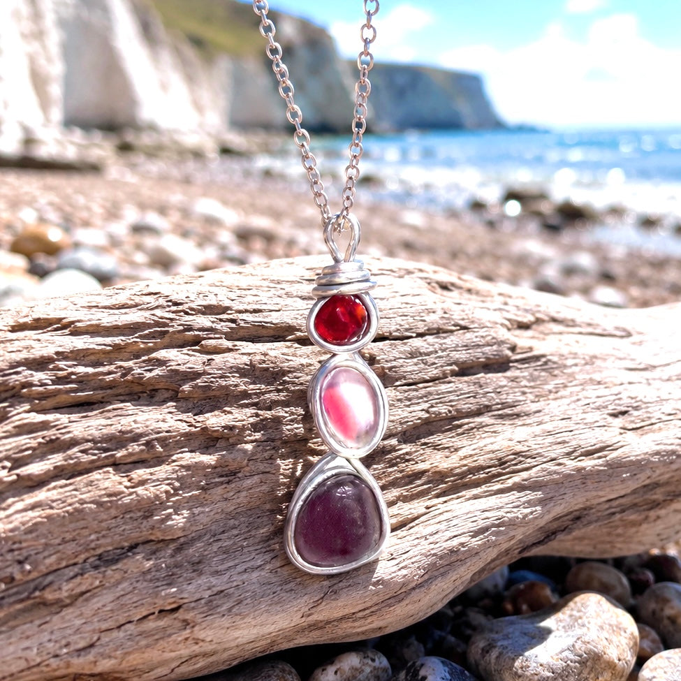 Three Piece Seaham Sea Glass Pendant