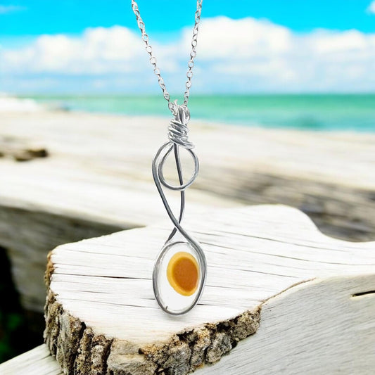 Yellow and Orange Seaham Sea Glass Multi Pendant