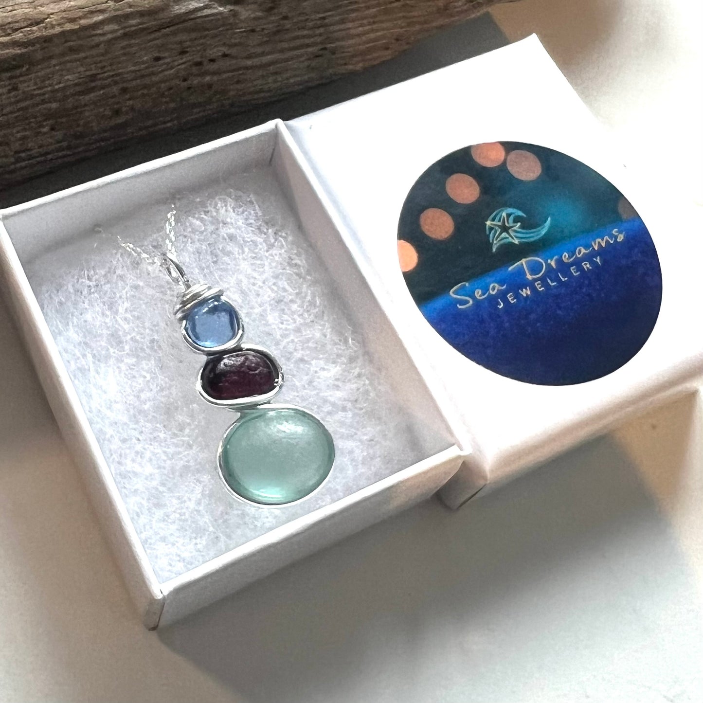 Three Piece Seaham Sea Glass Pendant