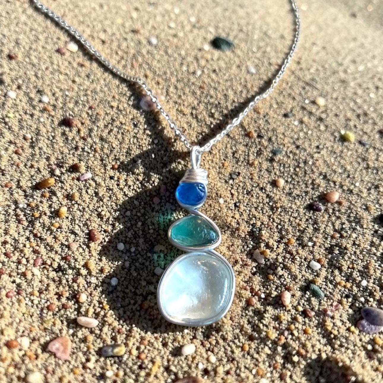 Three Piece Seaham Sea Glass Pendant