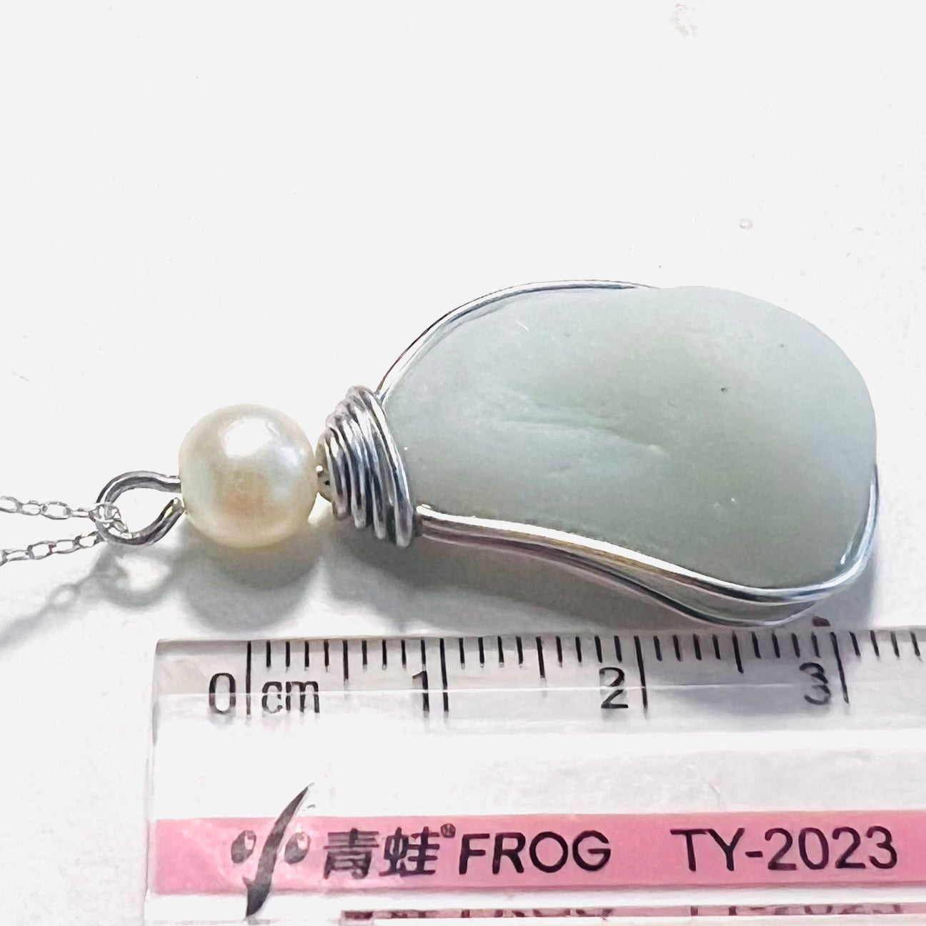 Rare Large Opalescent Seaham Sea Glass Pendant