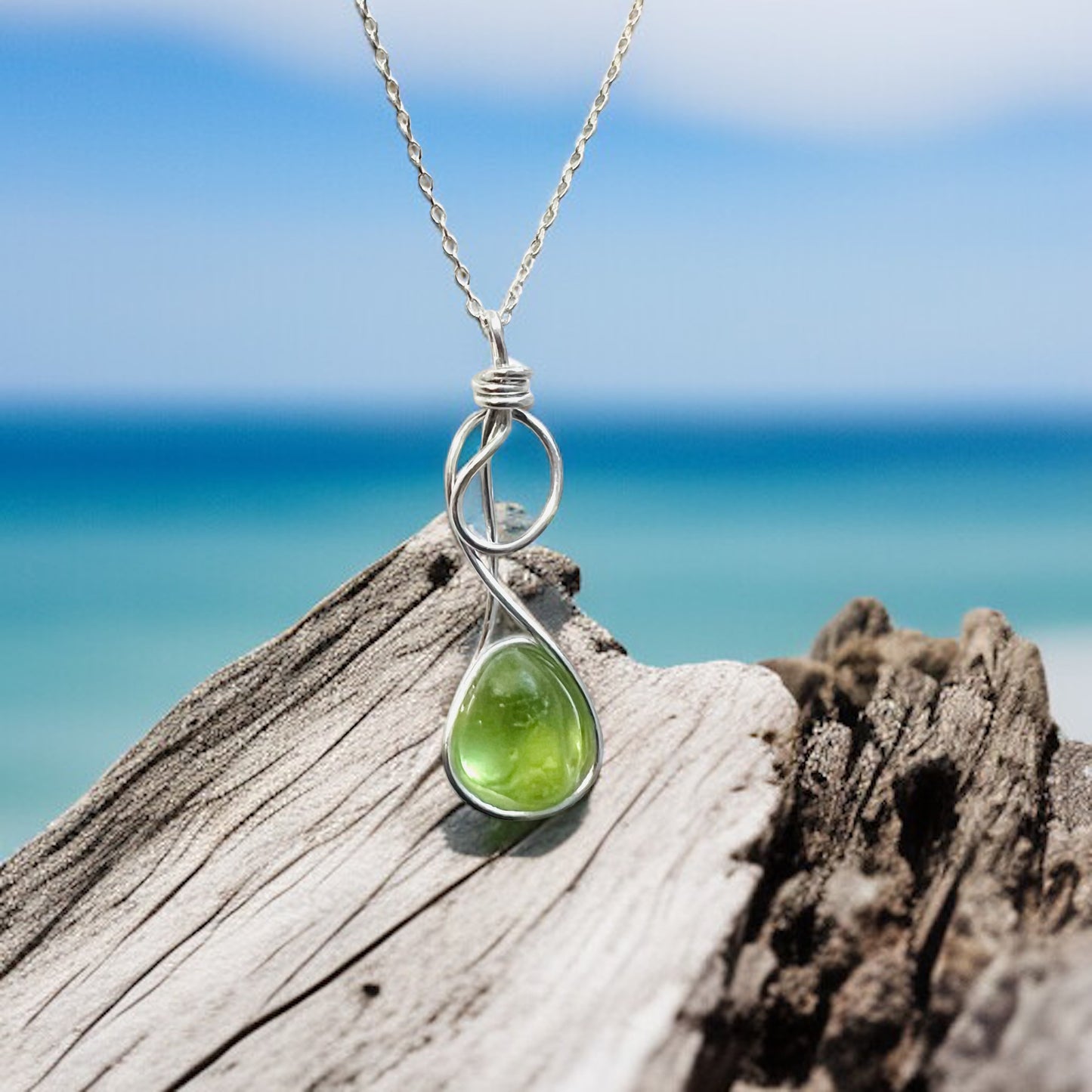 Swirly Seaham Sea Glass Pendant
