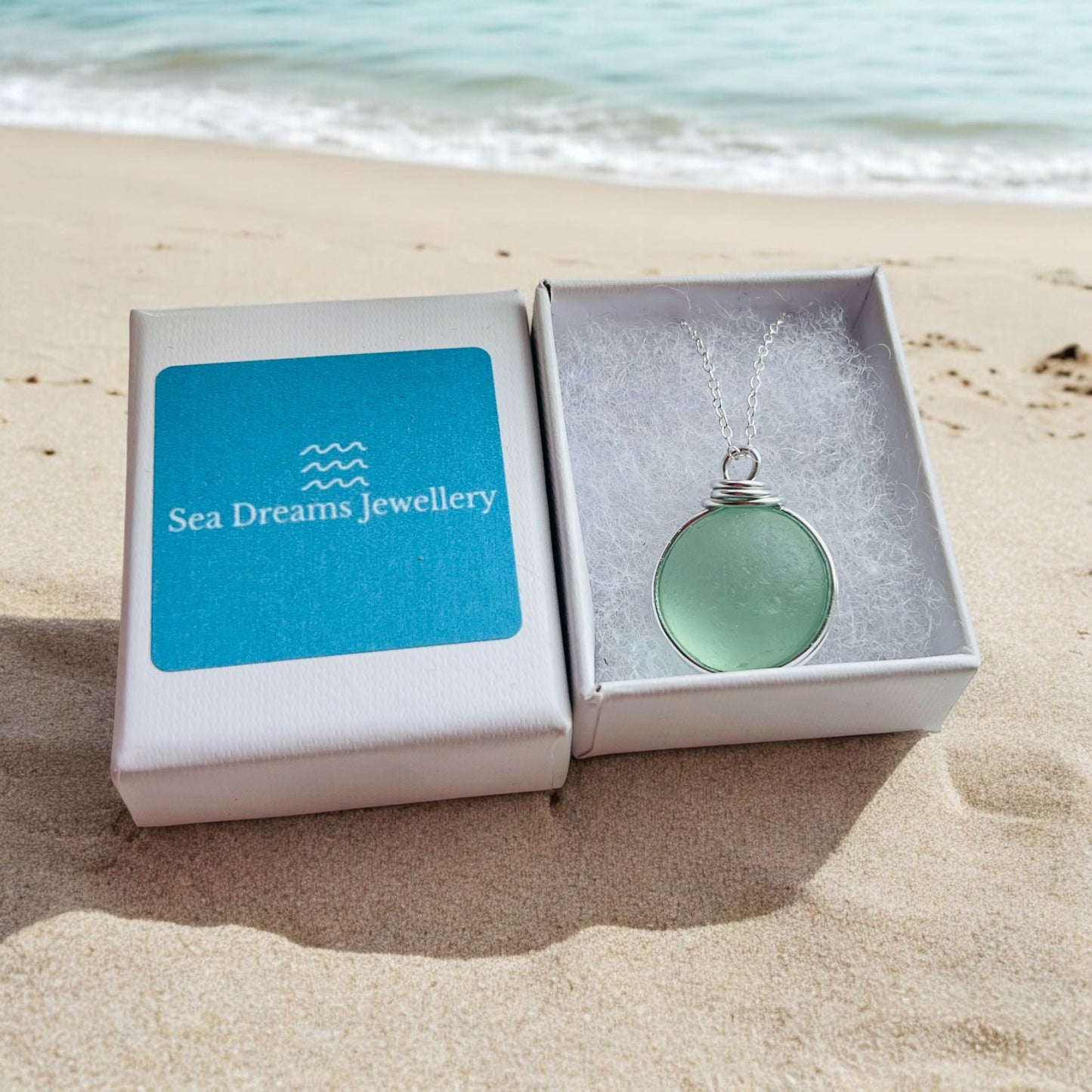 Aqua Bubble Seaham Sea Glass Pendant