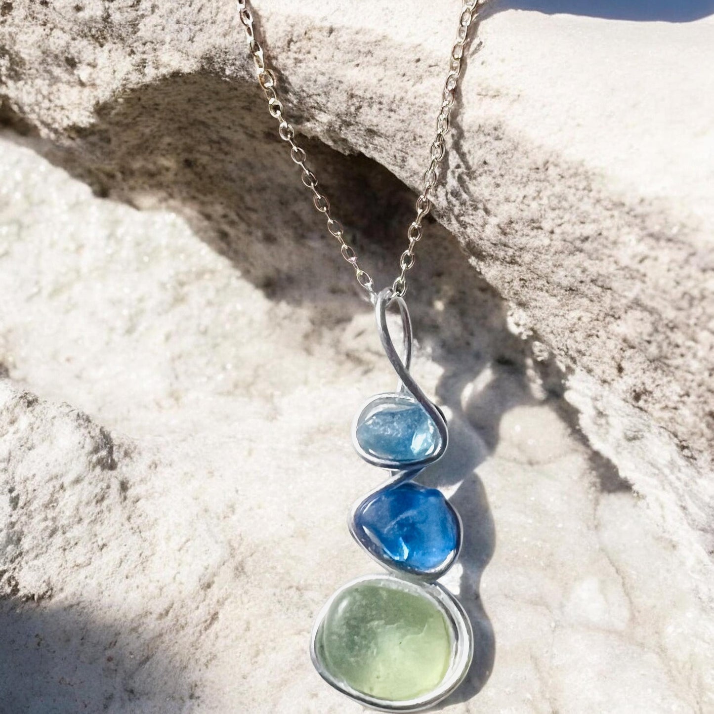 Three Piece Seaham Sea Glass Pendant