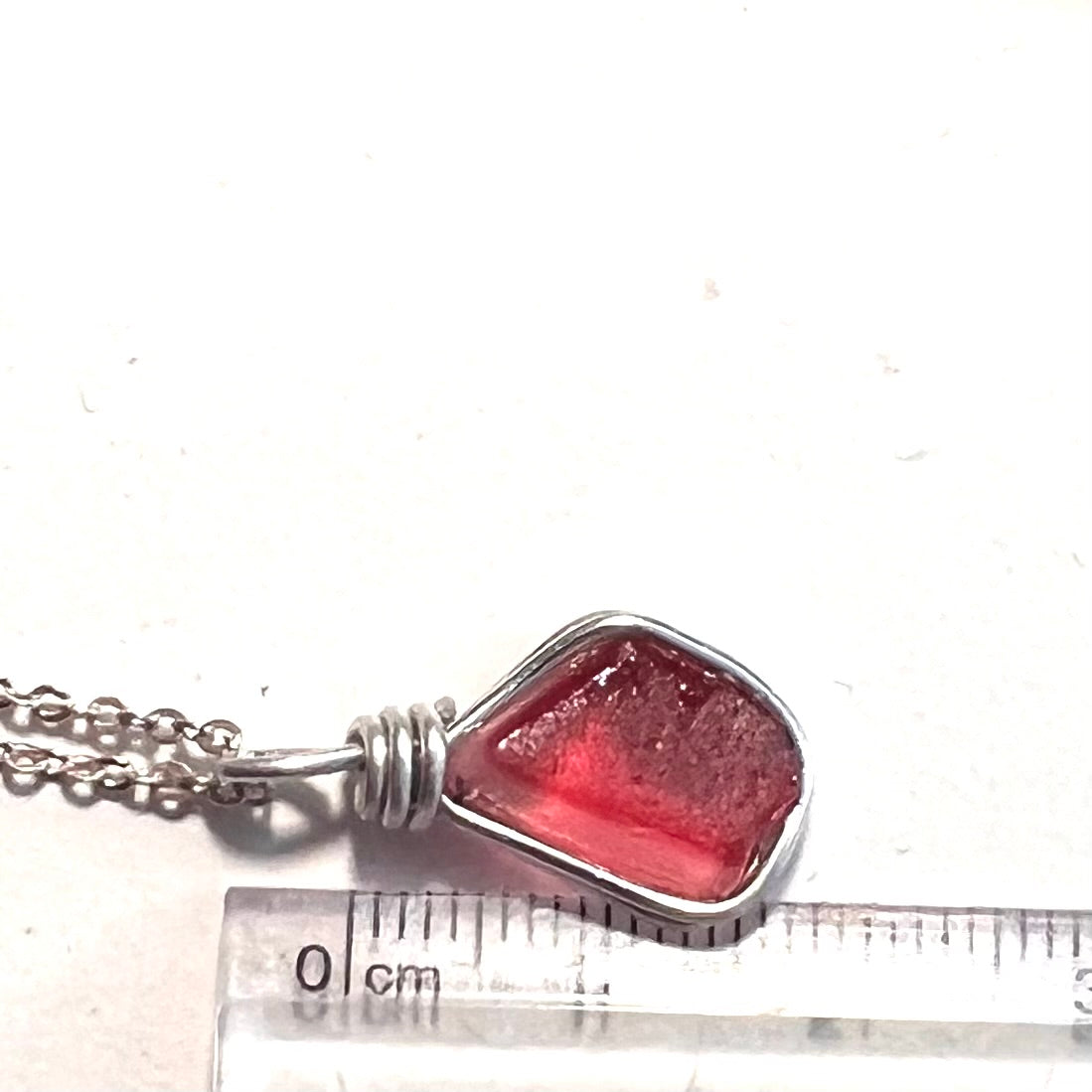 Coral Pink Seaham Sea Glass Multi Pendant