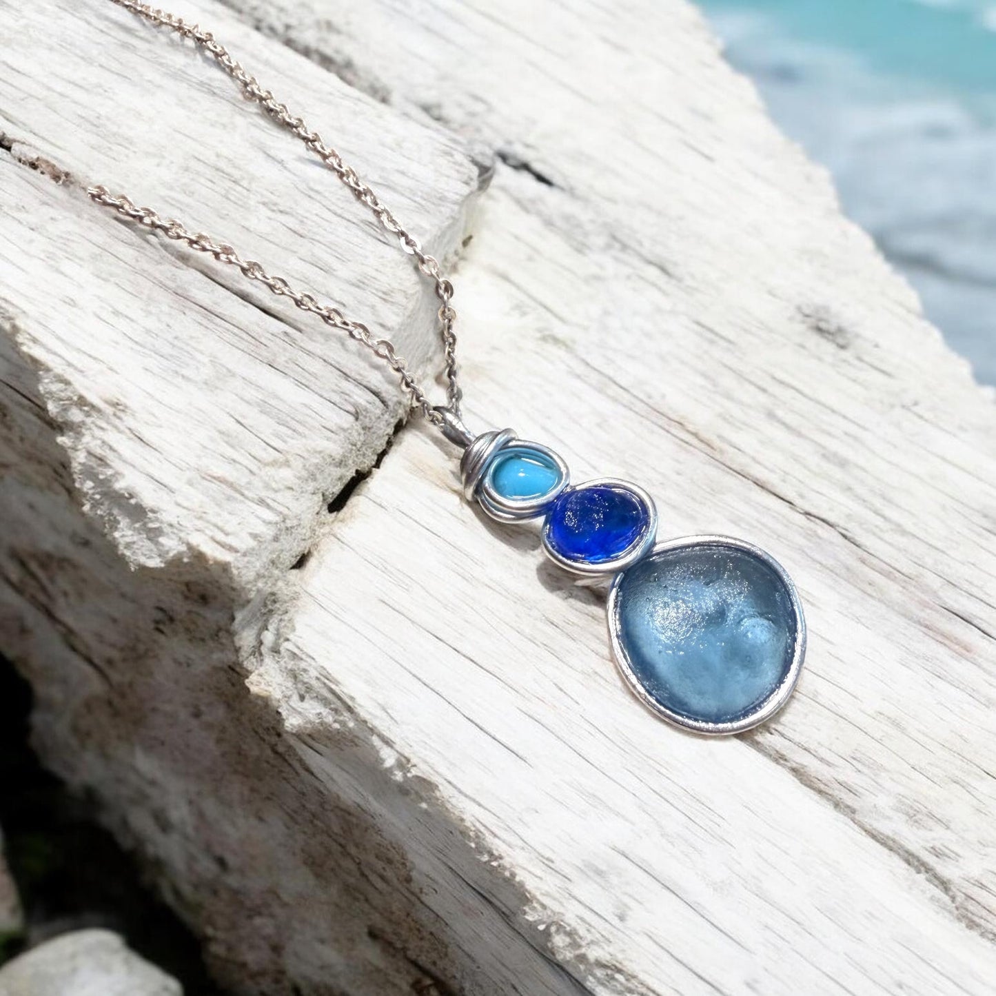Three Piece Seaham Sea Glass Pendant