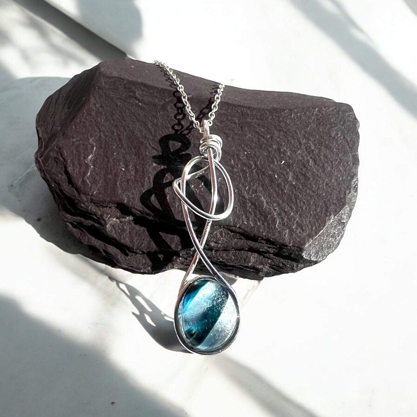 Swirly Seaham Sea Glass Pendant