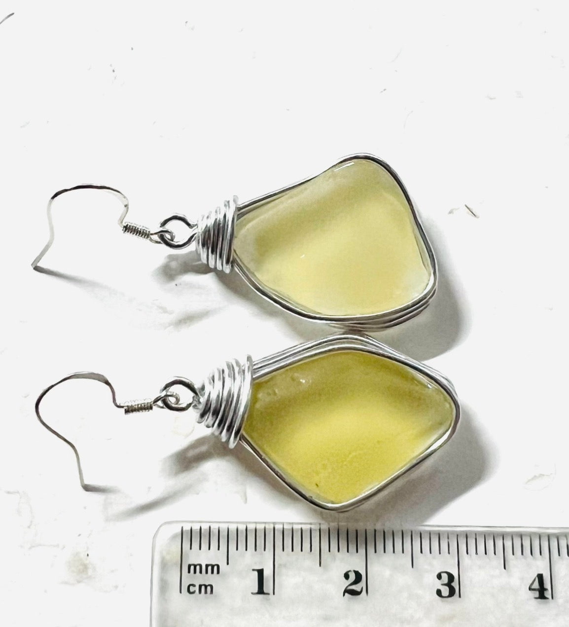 Canary Island Rare Large Yellow Sea Glass Earrings