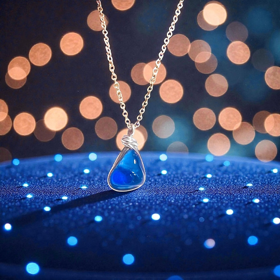 Kent Blue Sea Glass Pendant
