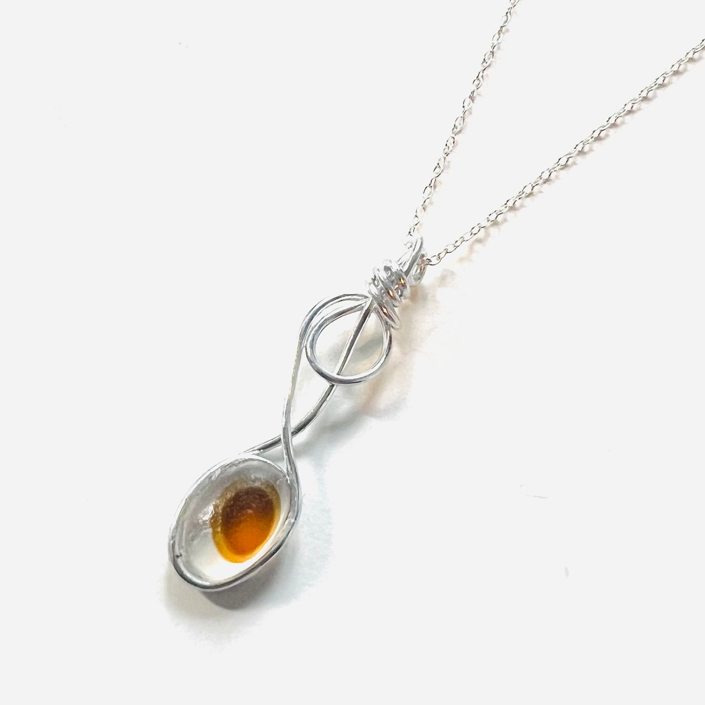 Yellow and Orange Seaham Sea Glass Multi Pendant