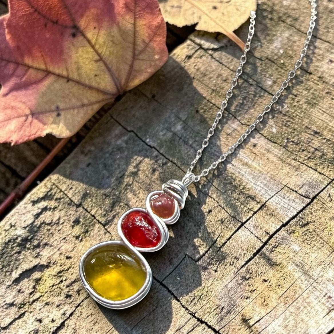Three Piece Seaham Sea Glass Pendant