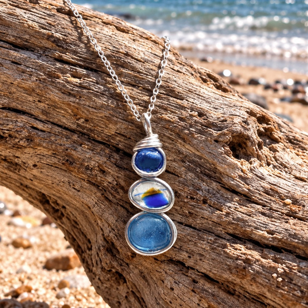 Three Piece Seaham Sea Glass Pendant