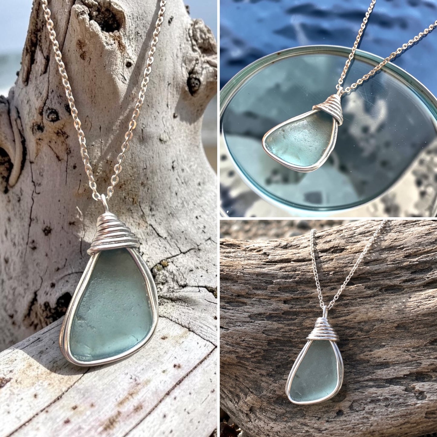 Grey Seaham Sea Glass Pendant