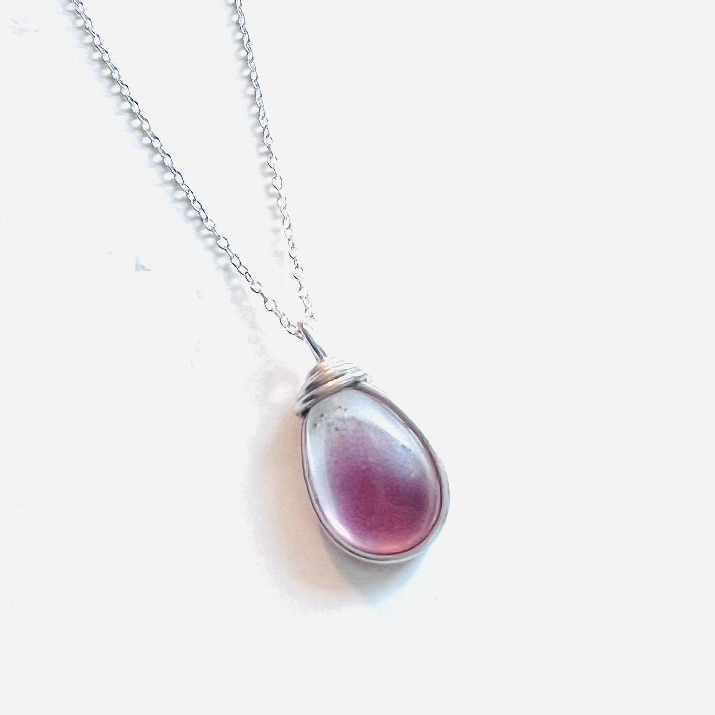 Rare Mauve Purple/Pink tone of Seaham Sea Glass Multi Pendant