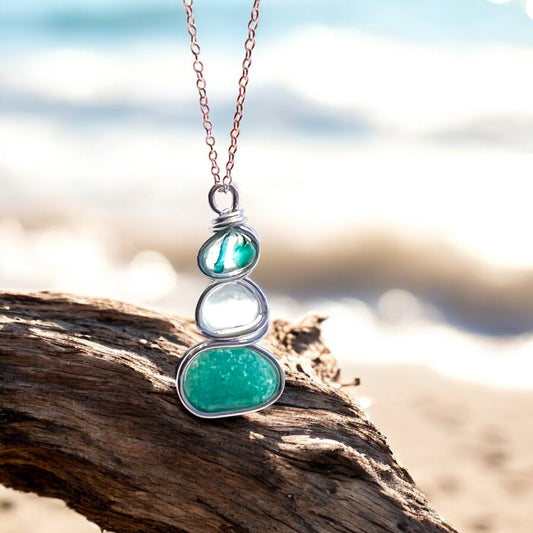 Three Piece Seaham Sea Glass Pendant