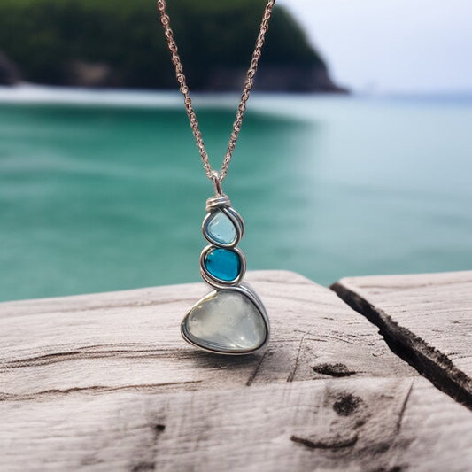 Three Piece Seaham Sea Glass Pendant