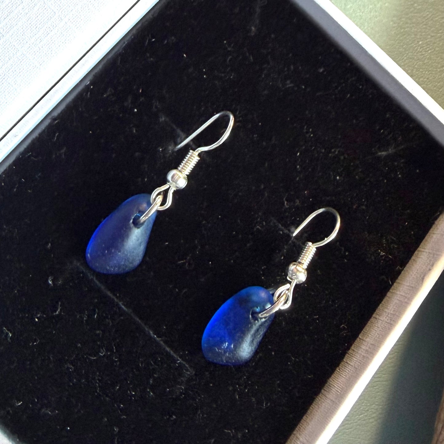 Statement Seaham Sea Glass and Glass Pearl Earrings