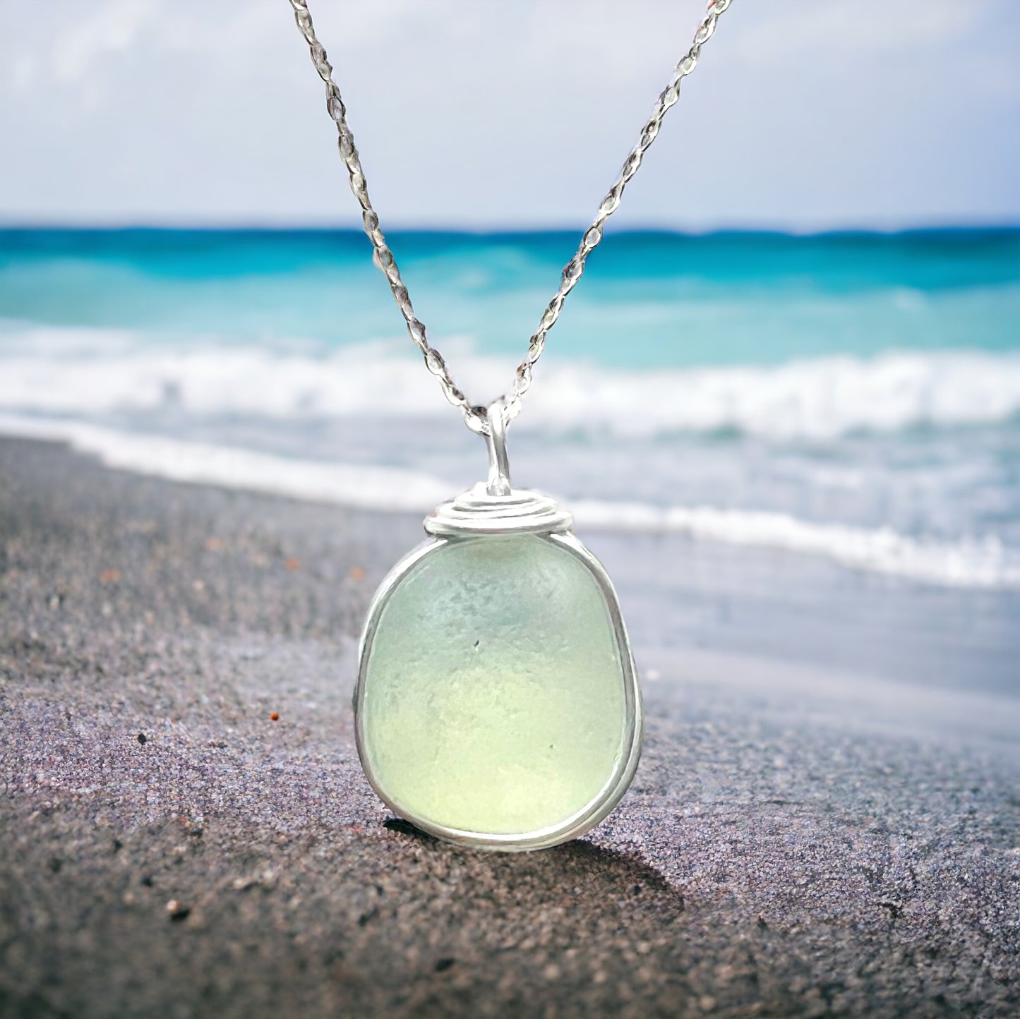 Opalescent Seaham Sea Glass Pendant