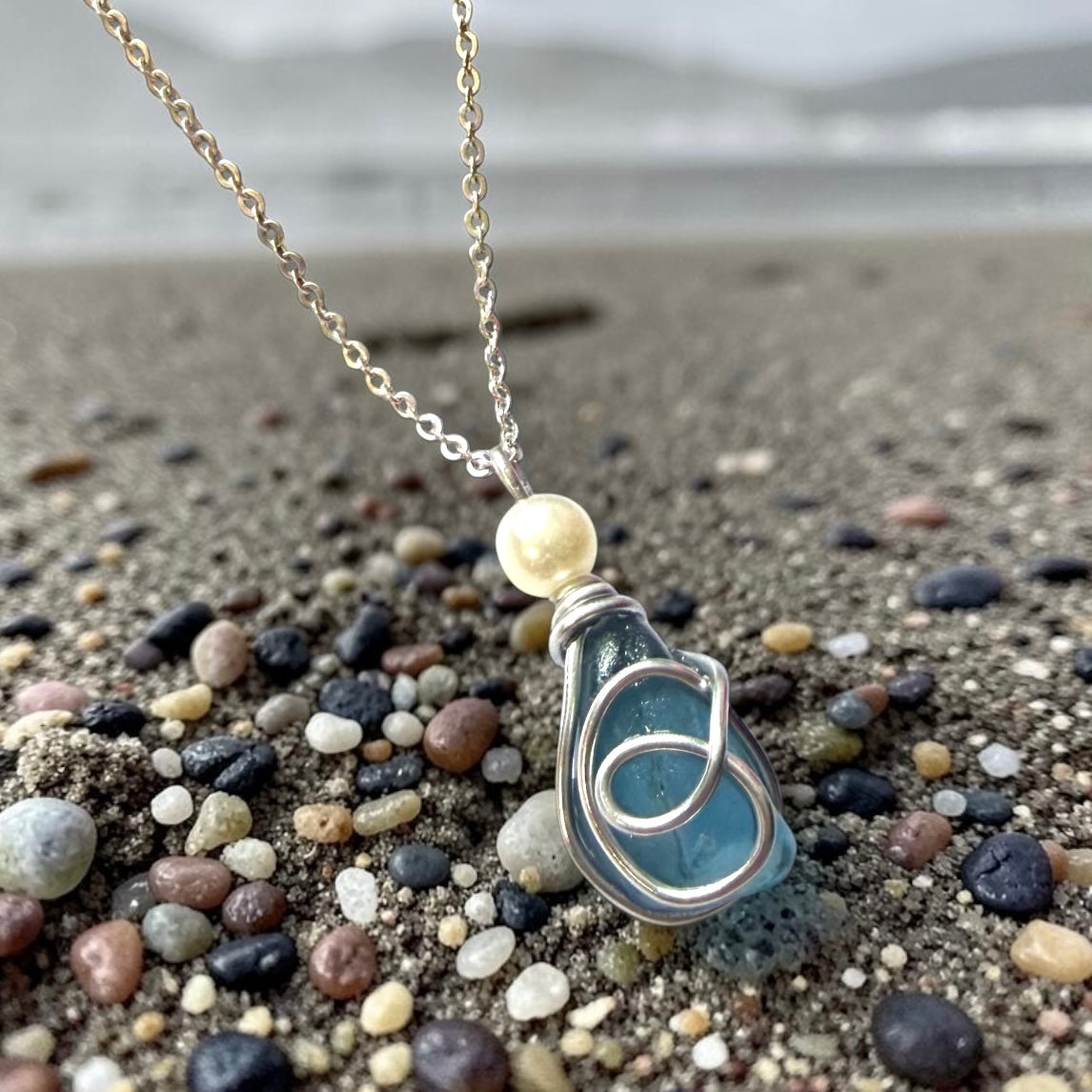 Scottish Highlands Blue Swirly Pendant