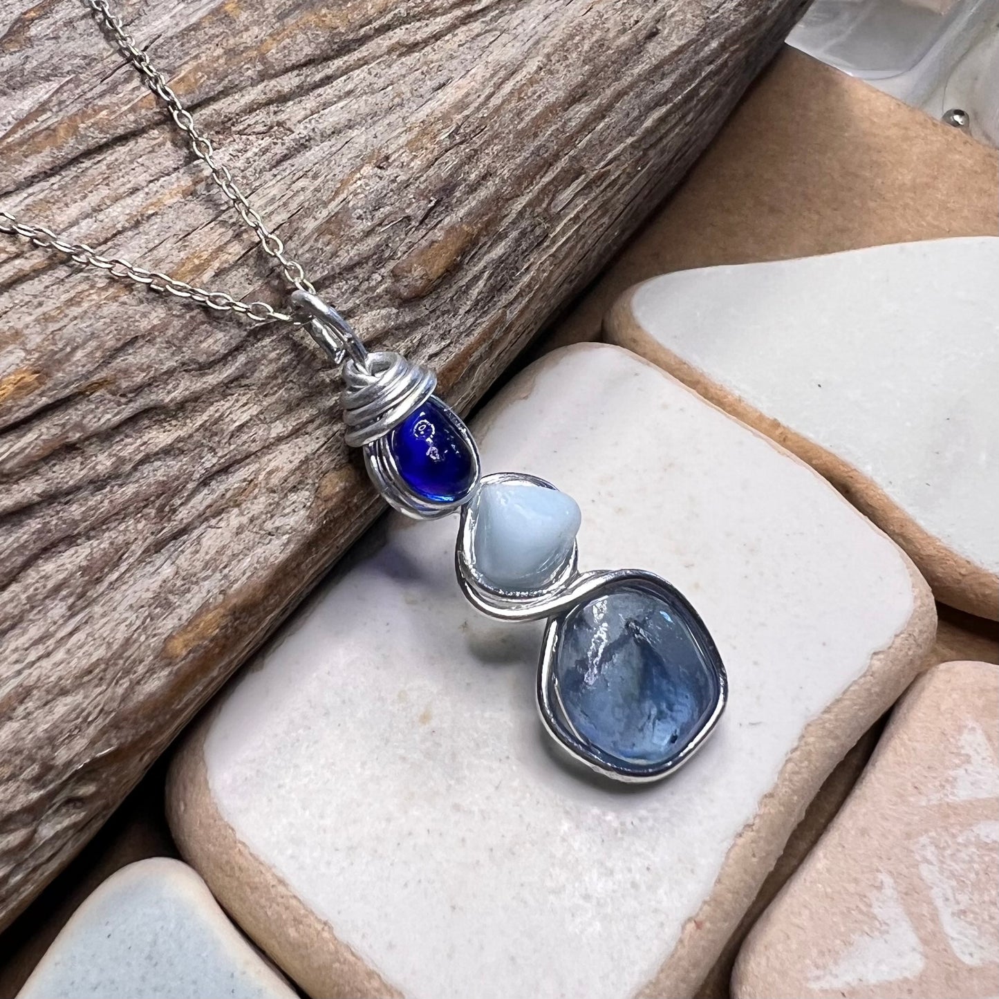 Three Piece Seaham Sea Glass Pendant