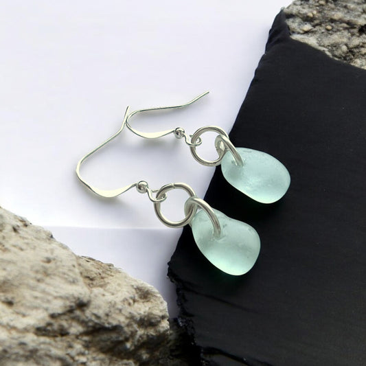Dangly Seaham Sea Glass Earrings