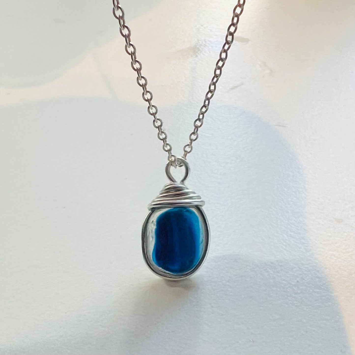 Green and Turquoise Seaham Sea Glass Multi Pendant