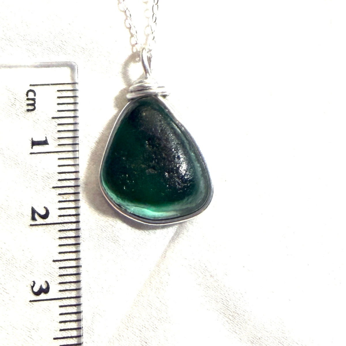 Large Turquoise Green Seaham Sea Glass Multi Pendant
