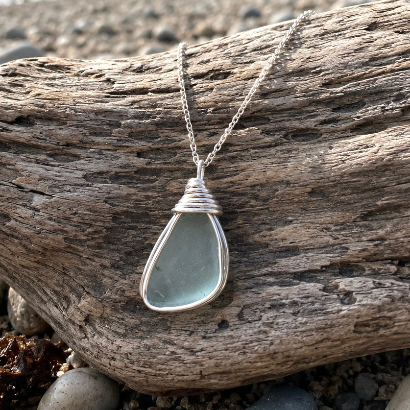 Grey Seaham Sea Glass Pendant