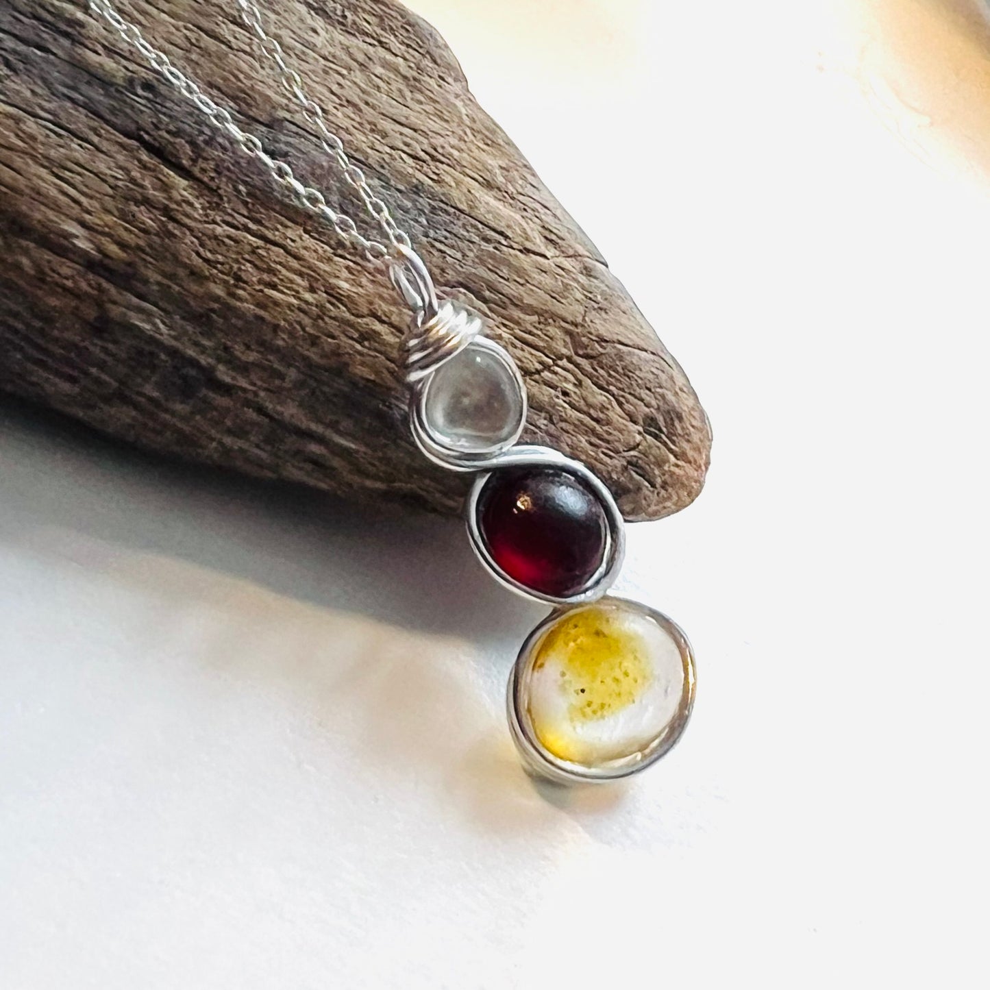 Three Piece Seaham Sea Glass Pendant