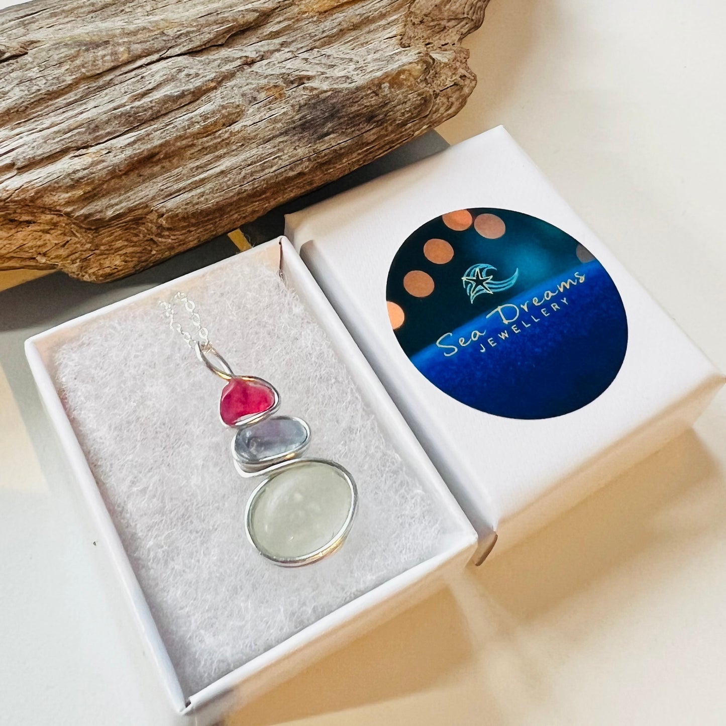 Three Piece Seaham Sea Glass Pendant