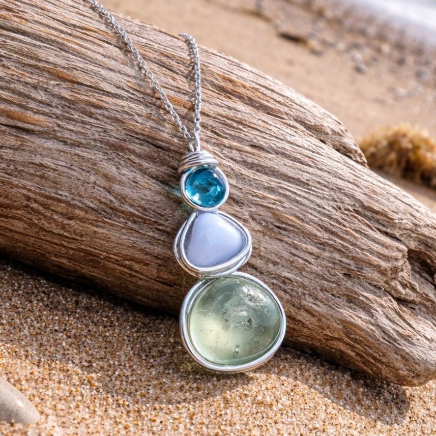 Three Piece Seaham Sea Glass Pendant