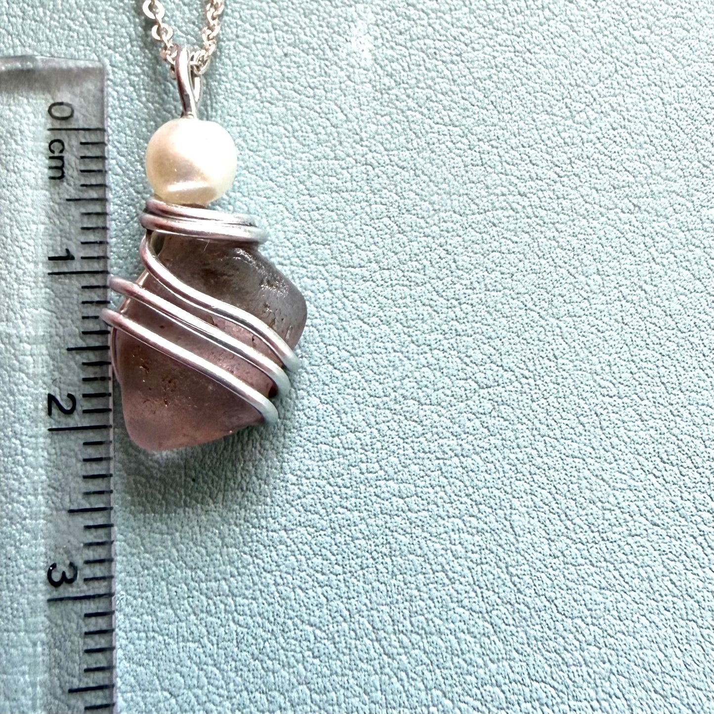 Dusky Pale Pink Seaham Sea Glass Pendant
