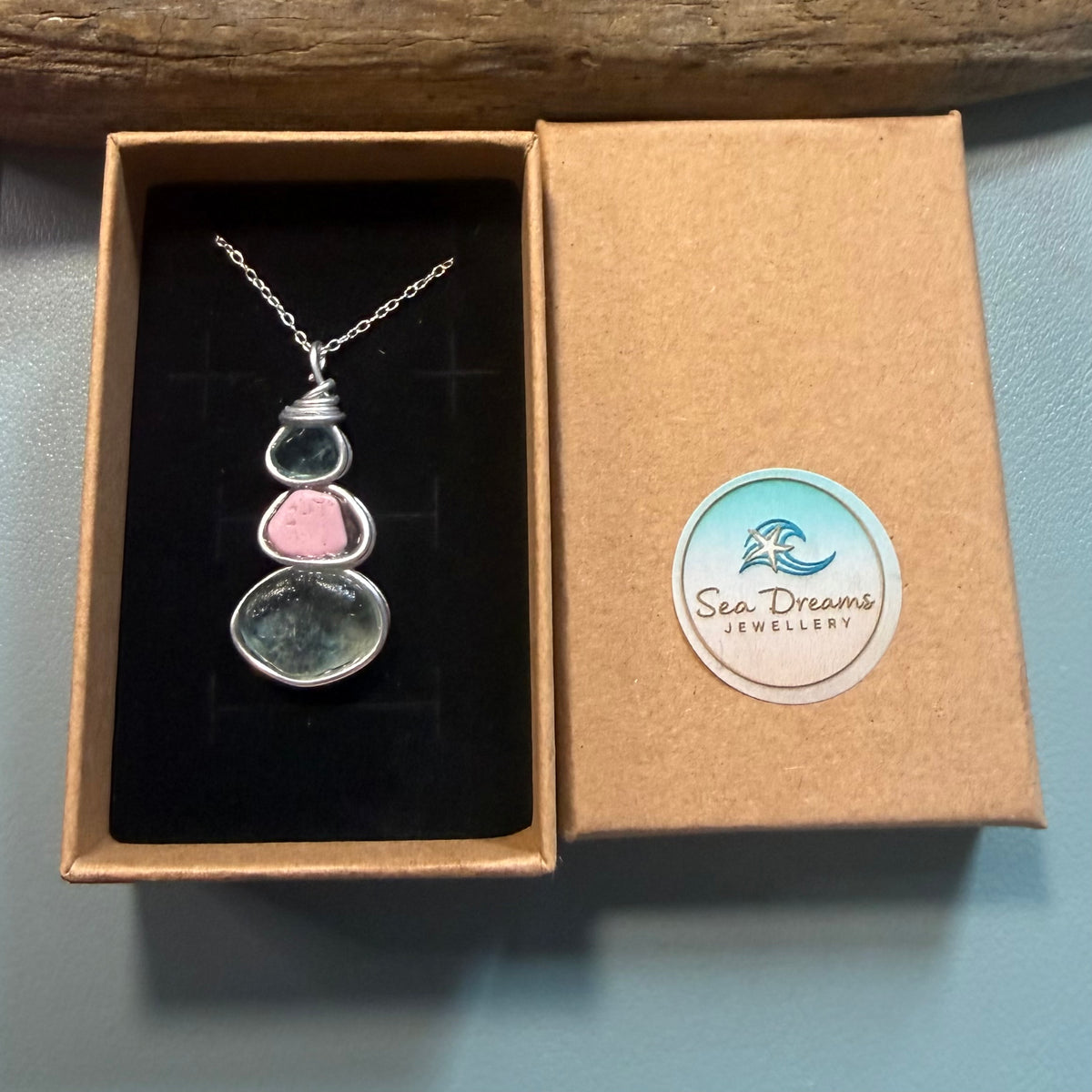 Three Piece Seaham Sea Glass Pendant
