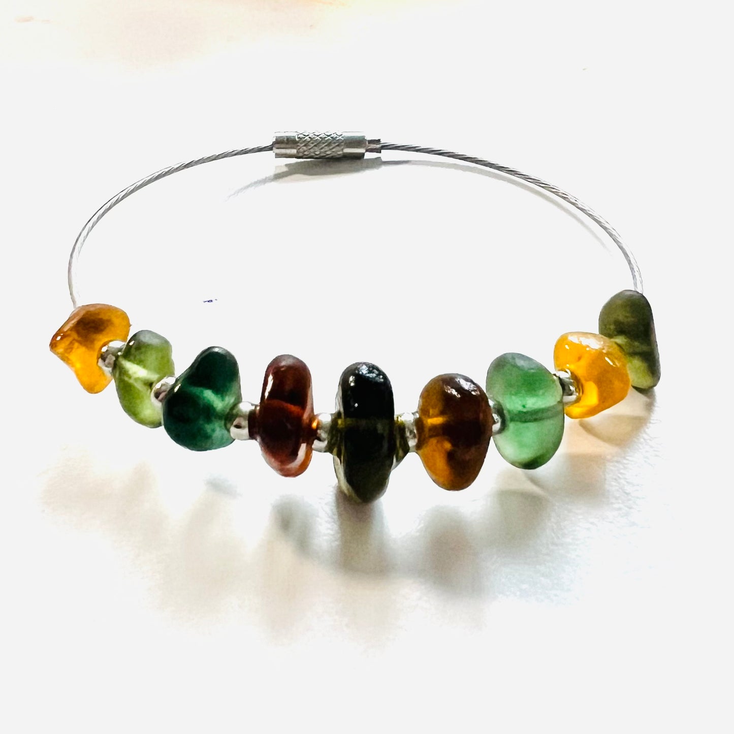 Seaham Sea Glass Autumn Shades Bangle