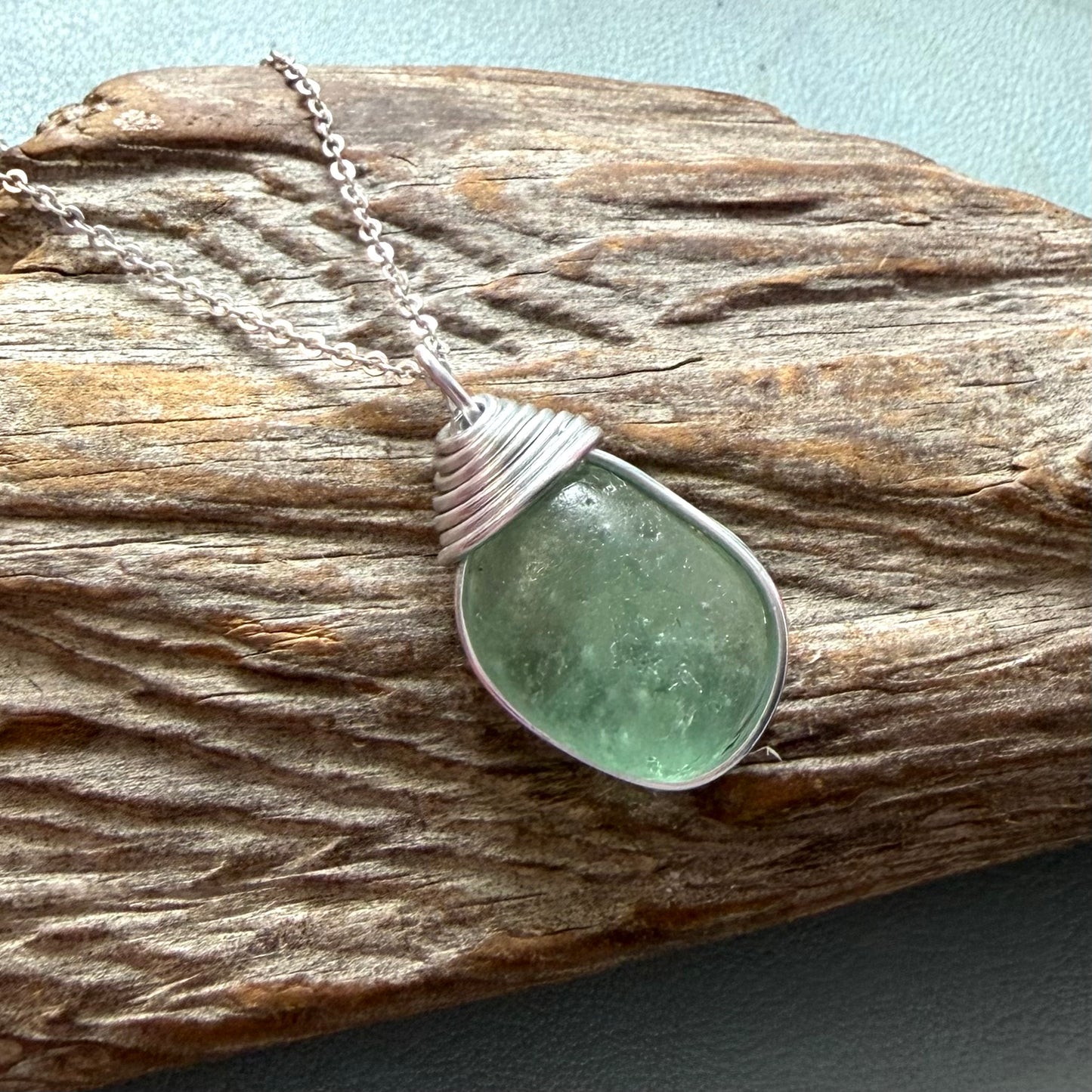 Scottish Highlands Aqua Chunky Pendant