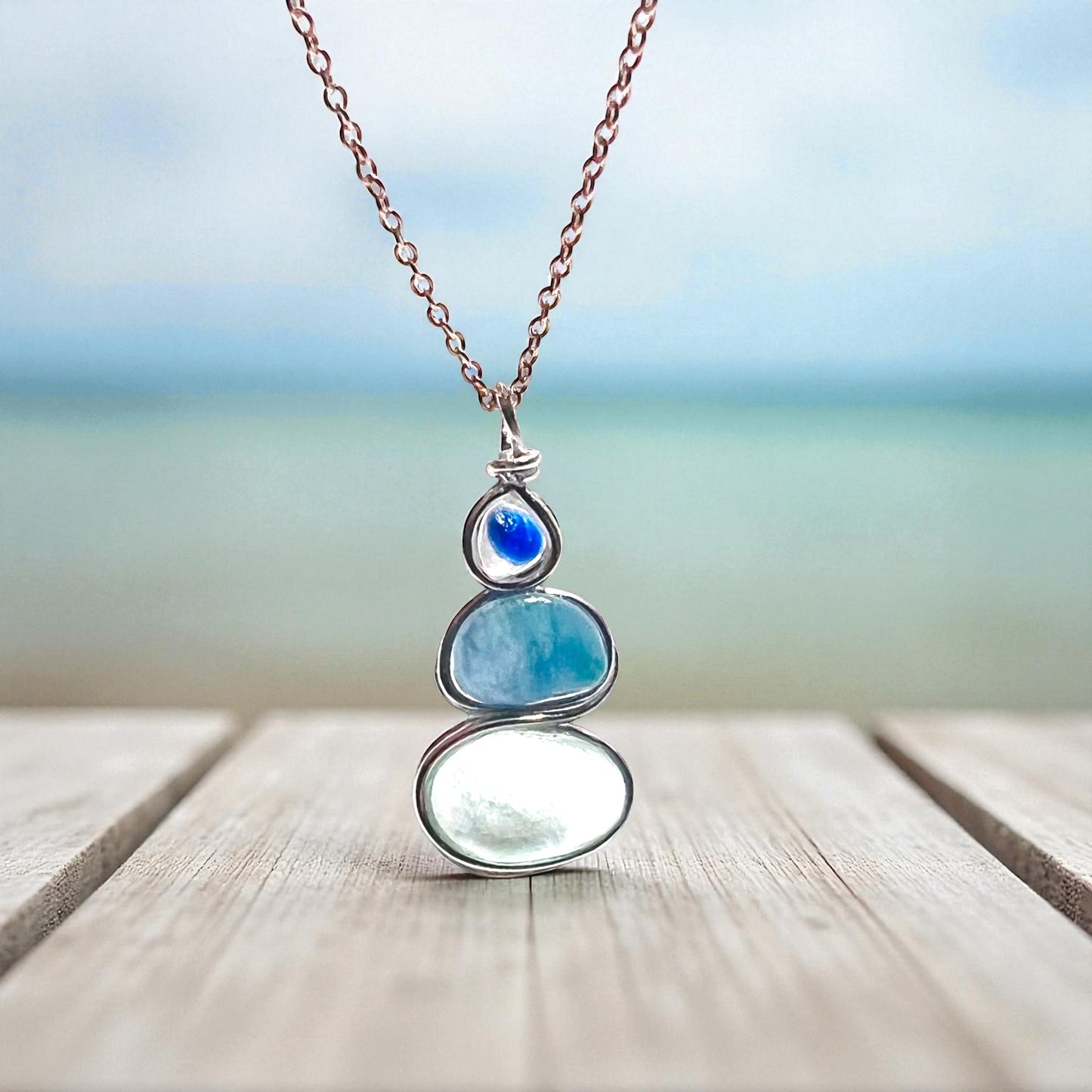 Three Piece Seaham Sea Glass Pendant