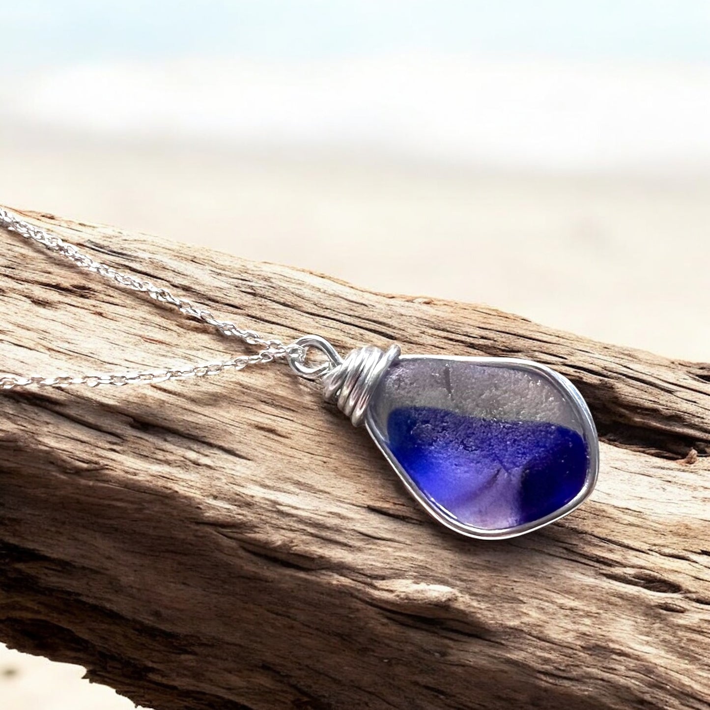 Very Rare Large Seaham Sea Glass Multi Pendant