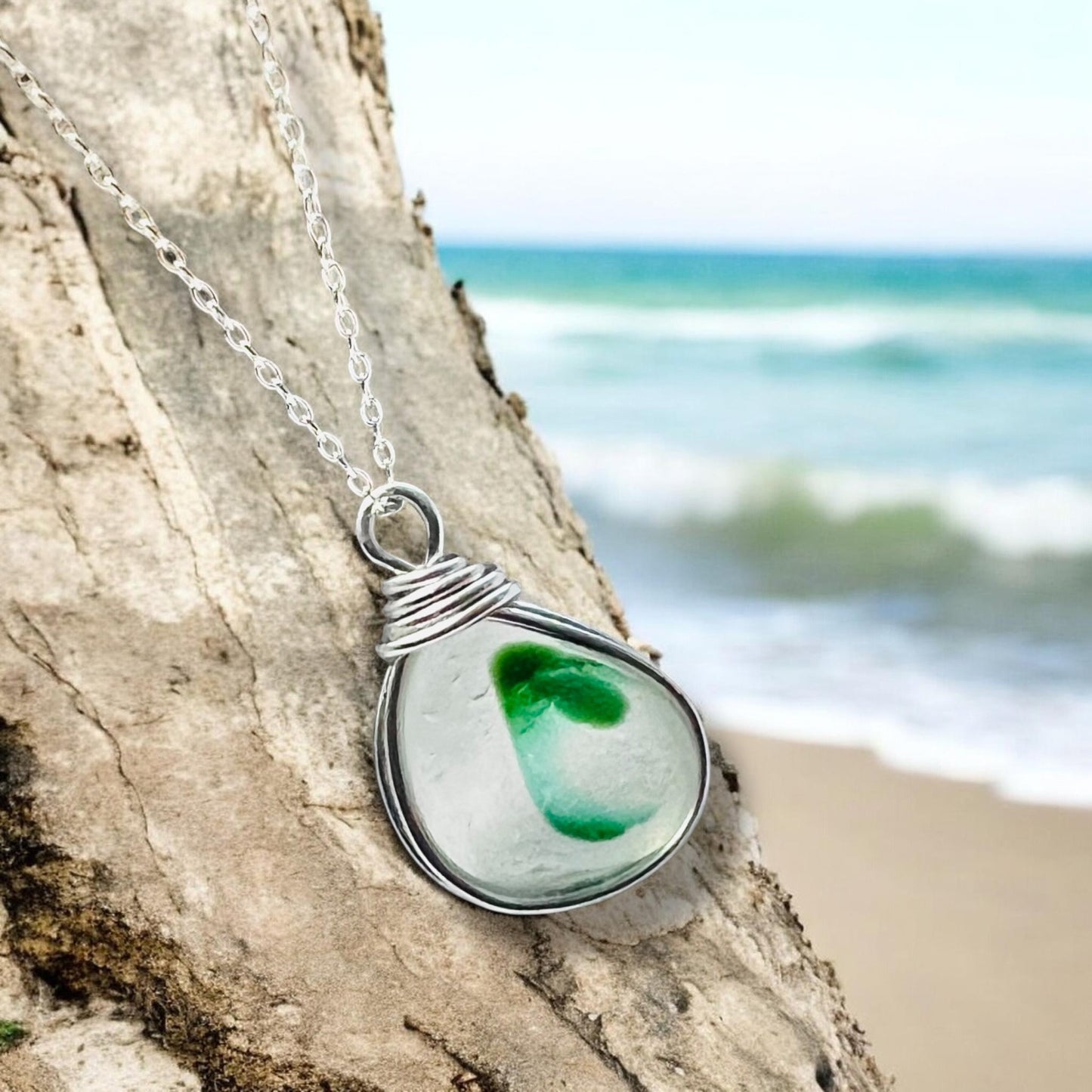 Seaham Sea Glass Multi Tone Pendant