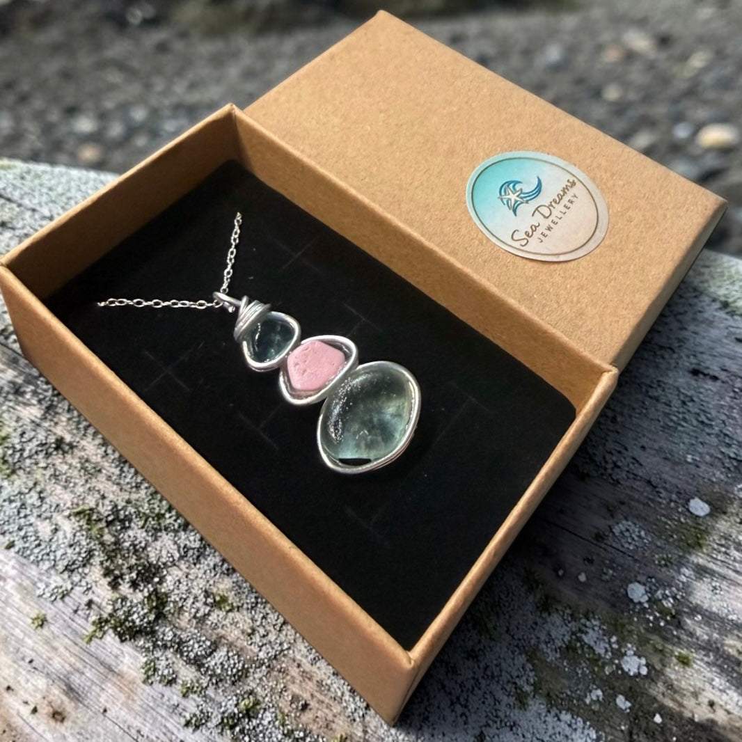 Three Piece Seaham Sea Glass Pendant