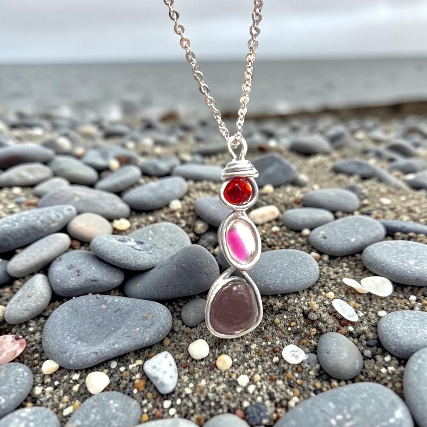 Three Piece Seaham Sea Glass Pendant